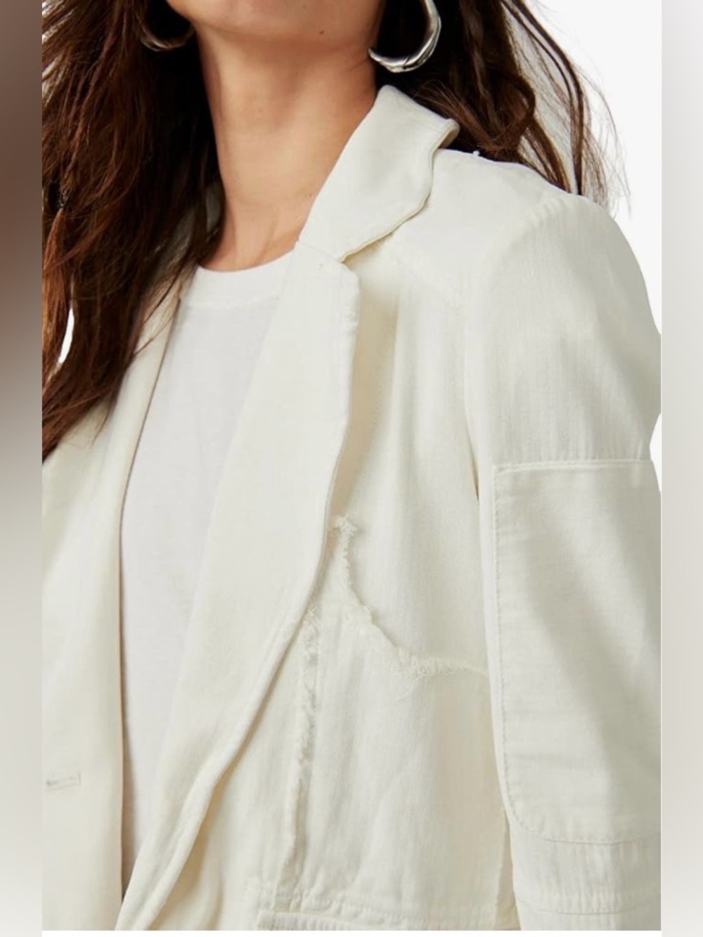 Free People Cotton Asymmetrical-Hem Harlow Blazer - Picture 4 of 16